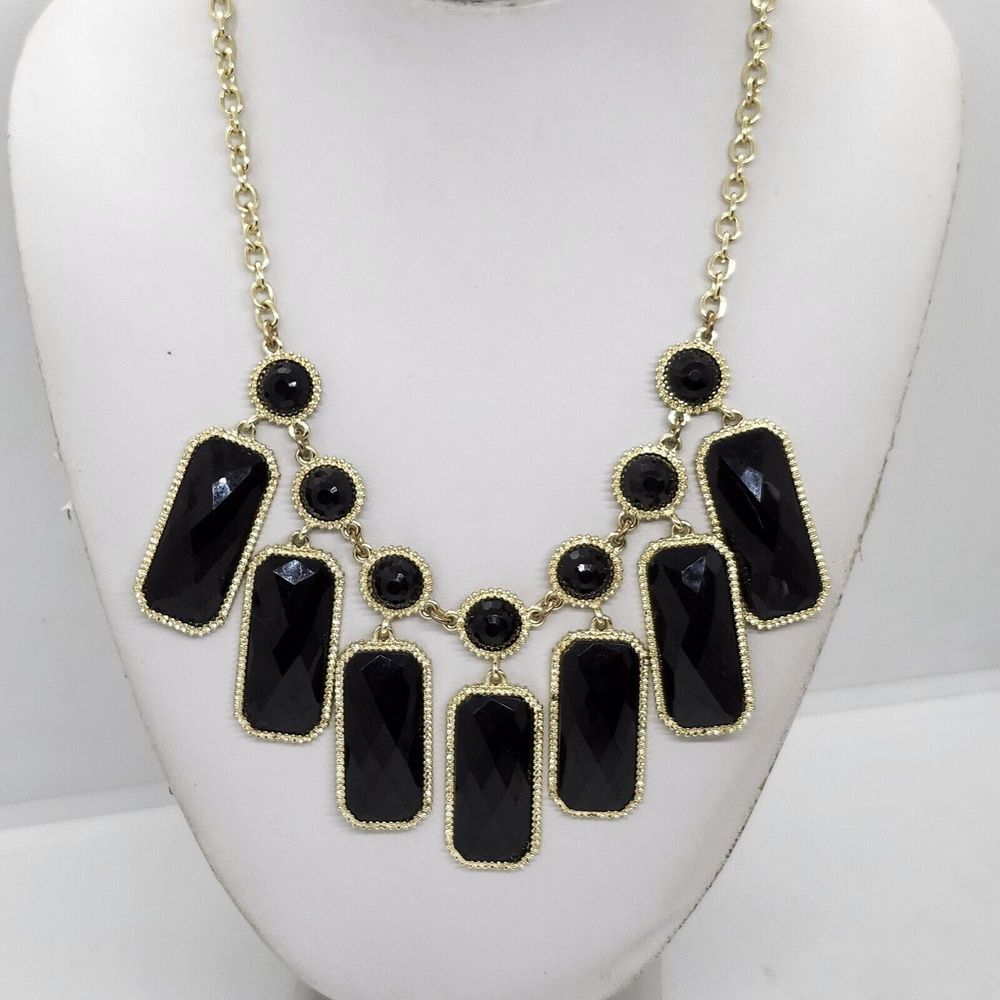 Black And Gold Statement Necklace